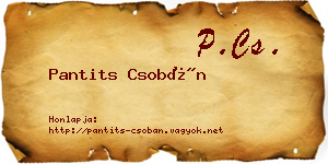 Pantits Csobán névjegykártya
